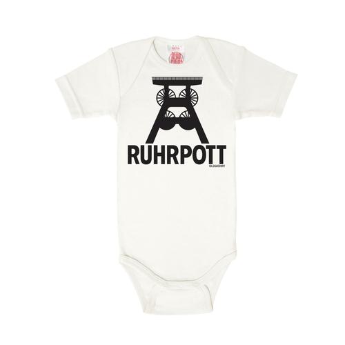 Body LOGOSHIRT Gr. 50, EURO-Größen, weiß Baby Bodies mit Ruhrpott-Frontdruck