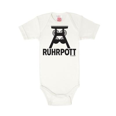 Body LOGOSHIRT Gr. 62, EURO-Größen, weiß Baby Bodies mit Ruhrpott-Frontdruck