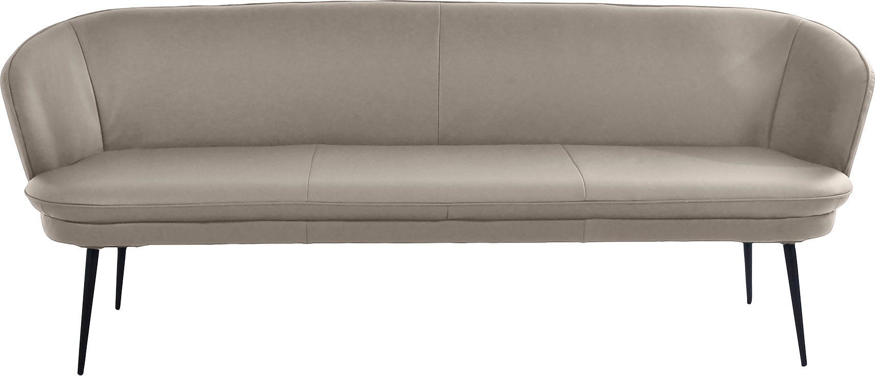 Polsterbank K+W KOMFORT & WOHNEN "ZOOM", grau (lightgrau 85), B:222cm H:87cm T:66cm, Sitzbänke, 3-Sitzer Polsterbank mit dekorativen Keder