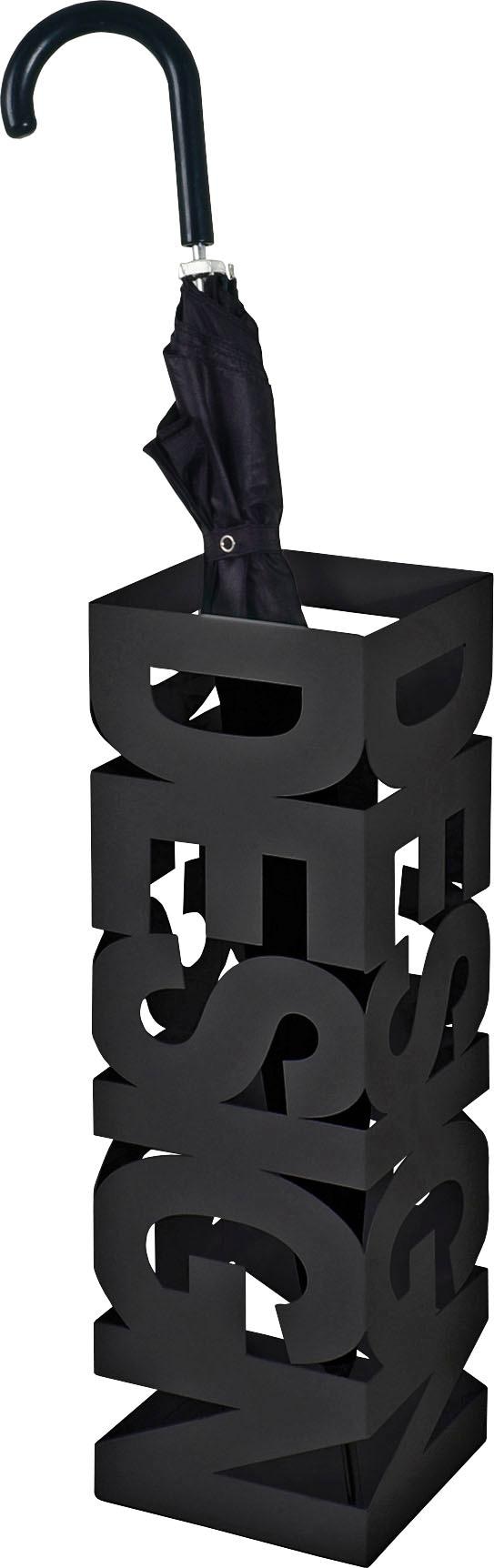 Schirmständer HAKU, schwarz, B:16cm H:48cm T:16cm, Metall, Regenschirmständer, Schirmständer