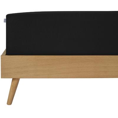 Spannbettlaken SCHIESSER "Jessi aus 100% Baumwolle", schwarz, B:100cm L:200cm, Jersey, Obermaterial: 100% Baumwolle, Laken, für Matratzen bis zu 22 cm Höhe, MADE IN GREEN by OEKO-TEX Image