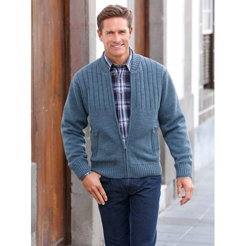 Strickjacke CLASSIC Gr. 56, blau (jeansblau) Herren Strickjacken