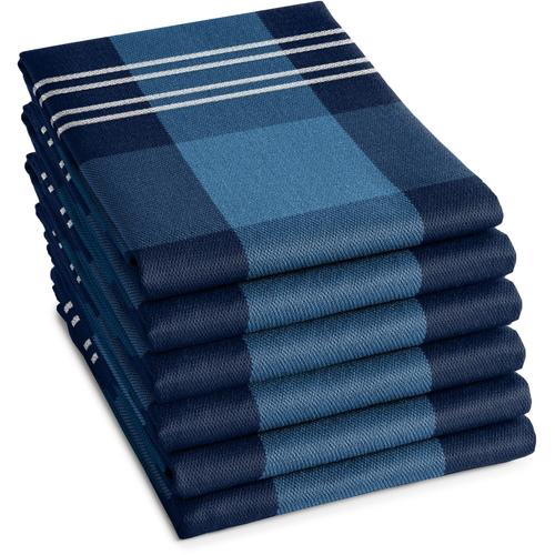 „Geschirrtuch DDDDD „“Feller““ Geschirrtücher Gr. 6 tlg., 100 % Baumwolle, blau (blau, schwarz) Geschirrtuch Geschirrtücher“