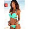 Push-Up-Bikini S.OLIVER, Damen, Gr. 36, Cup A, blau (türkis), Recycling-Polyamid, unifarben, Bikini-Sets, mit zusätzlichen Bindebändern