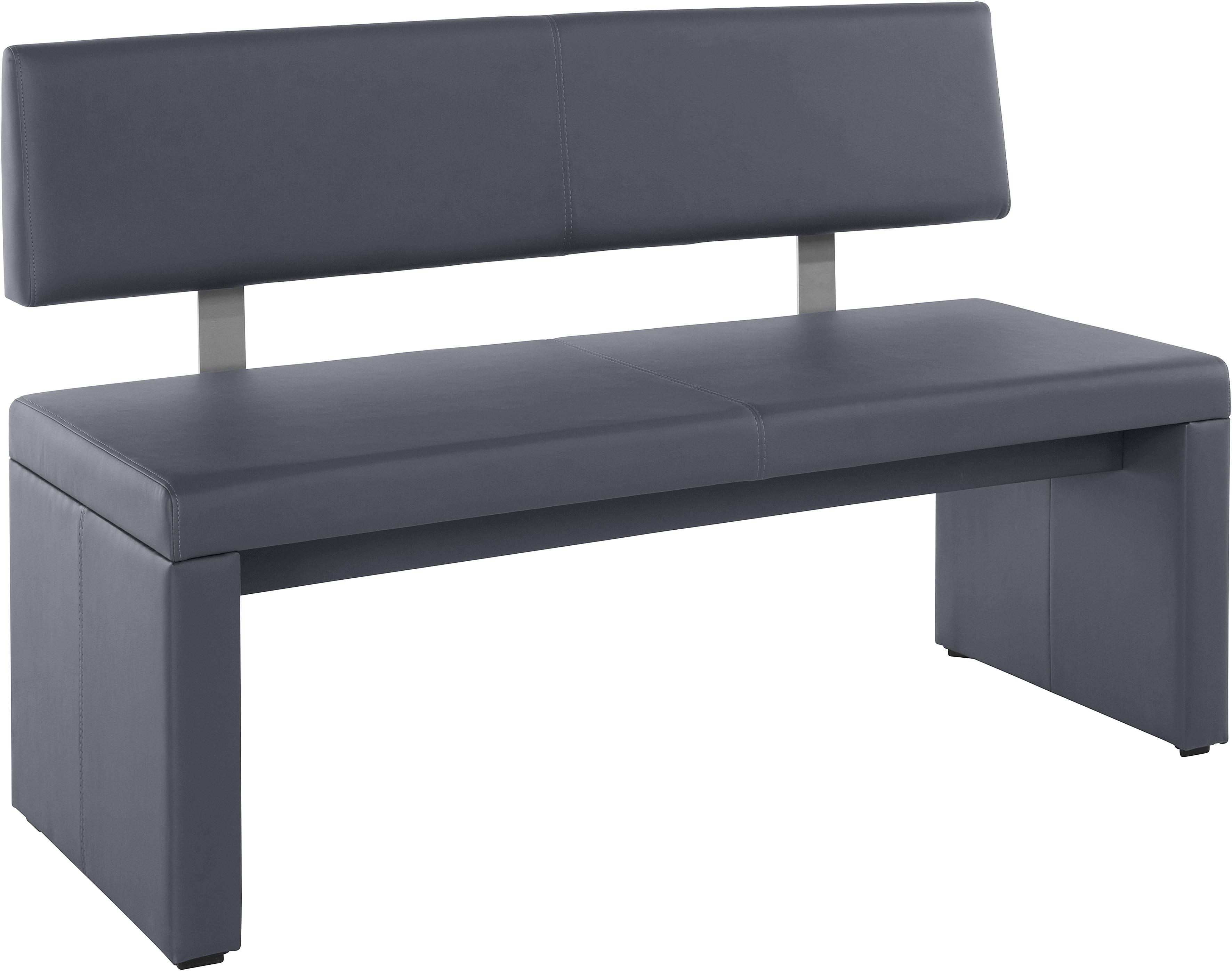 Sitzbank HOME AFFAIRE "Charissa", grau, B:140cm H:90cm T:53cm, Sitzbänke, Essbank Polsterbank Sitzbank, mit Lehne, Breite 140, 160 oder 180 cm