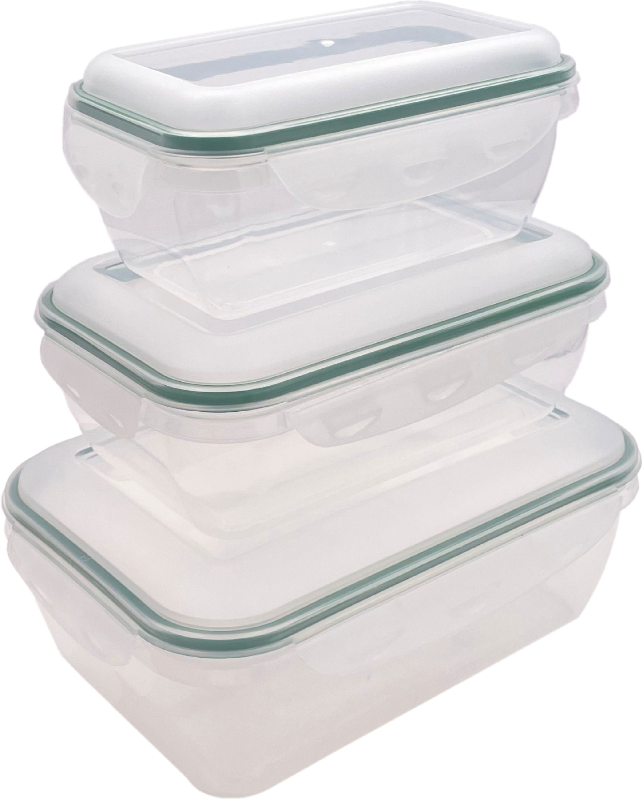 Frischhaltedose BONETTI, grün (grün, transparent), Lebensmittelaufbewahrungsbehälter, Frischhaltedose, rechteckig