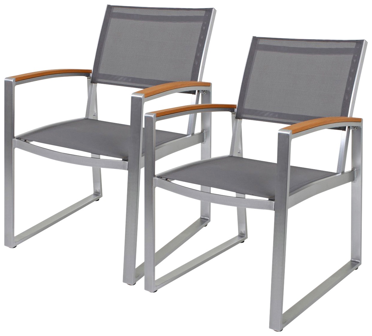 Gartenstuhl GARDEN PLEASURE "AVA", grau, B:66cm H:84cm T:56cm, Kunststoff, Stühle, Gartenstuhl, 2er Set, Kunststoff/Non-Wood, grau