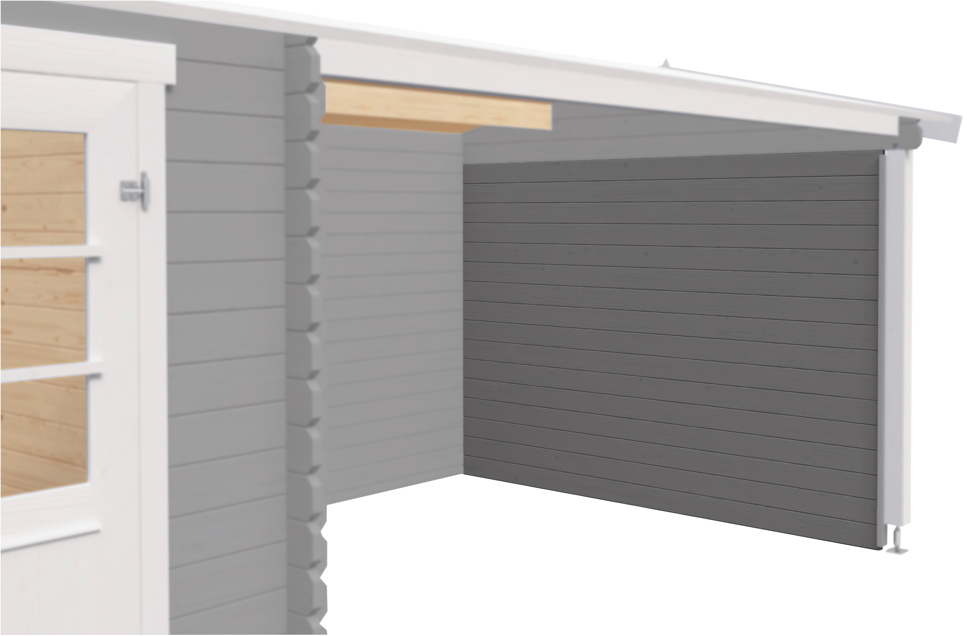 Carport-Seitenwand LASITA MAJA, grau (lichtgrau), B:282,2cm H:182,4cm, Holzwerkstoff, Gartenhaus-Seitenwände, für Haus Tampa, St. Louis, Novia Plus, Jelle Plus