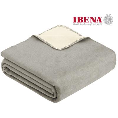 Wohndecke IBENA "Jacquard Decke Dublin", weiß (silberfarben, wollweiß), B:150cm L:200cm, Obermaterial: 58% Baumwolle, 35