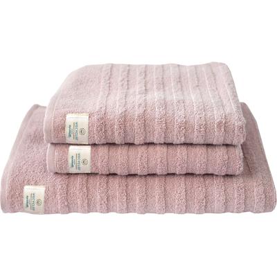 Handtuch Set DYCKHOFF "Wecycled", lila (mauve), 3 St., Walkfrottier, Walkfrottier, Obermaterial: 100% Baumwolle, Handtüc