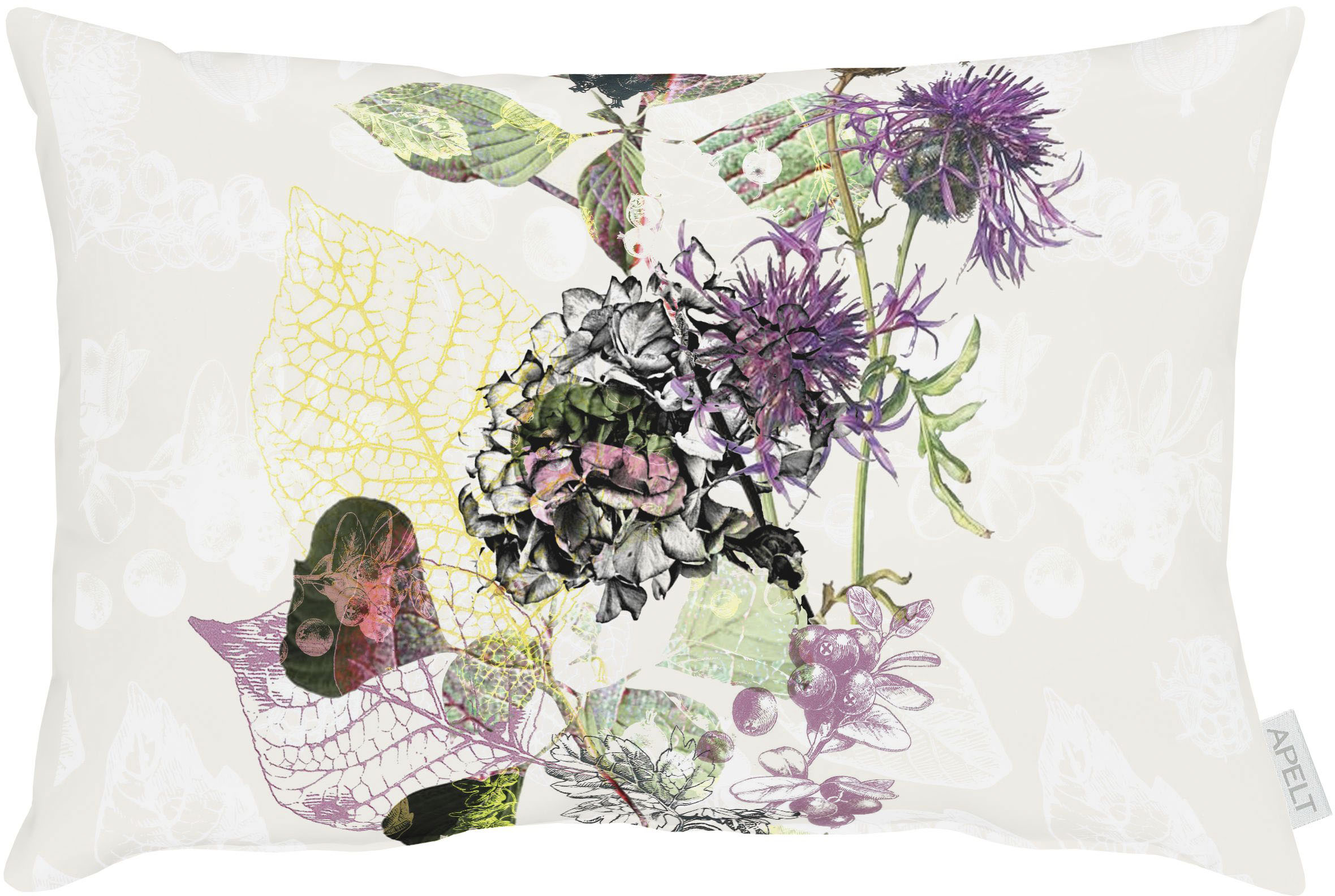Dekokissen APELT "2714" Gr. 1, bunt (natur, beere, aubergine, bedruckt), B:35cm H:5cm L:50cm, Baumwolle, Dekokissen_Sitzkissen_Kissenhüllen, Kissenhülle mit Füllung, 1 Stück Image