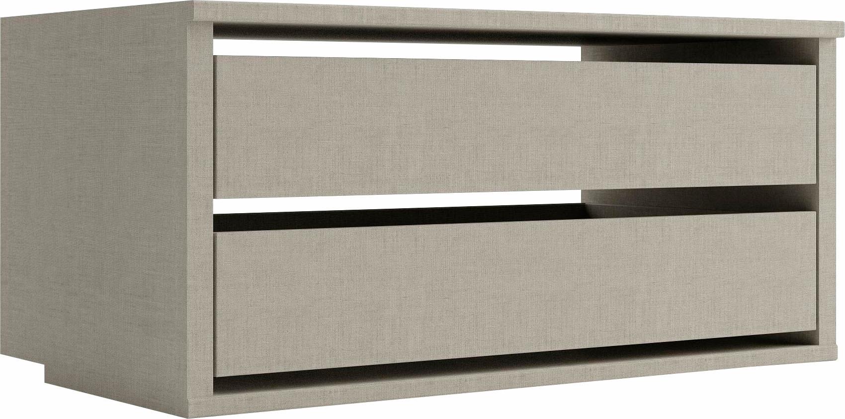 Schubladeneinsatz RAUCH "Zubehör für Rauch-Drehtürenschränke ORANGE", beige (leinenoptik hell), B:98cm H:45cm T:50cm, Holzwerkstoff, Schubladeneinsätze, Schubladeneinsatz, Breite 98 cm, Tiefe 50 cm, 2 Schubladen mit Selbsteinzug und Dämpfung