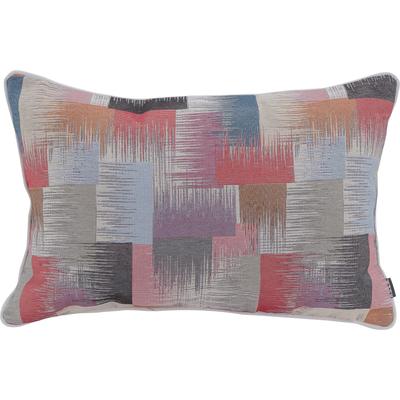 Dekokissen H.O.C.K. "Monti", bunt (rot, blau, schwarz, gemustert), B:40cm H:10cm L:60cm, Baumwolle, Polyester, Dekokissen_Sitzkissen_Kissenhüllen, mit weißem Keder, Kissenhülle mit Füllung, 1 Stück Image