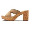 Pantolette LASCANA, Damen, Gr. 41, beige (taupe), Obermaterial: 100% Ziegenleder. Futter: 100% Synthetik. Decksohle: 100% Ziegenleder. Laufsohle: 100% Synthetik, unifarben, Veloursleder, modisch, Schuhe Pantolette, Mule, Sandale, offener Schuh aus...