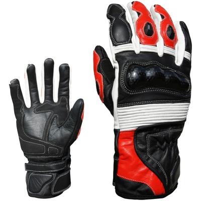 Motorradhandschuhe PROANTI Handschuhe Gr. M, rot (rot, weiß) Racing, aus Leder