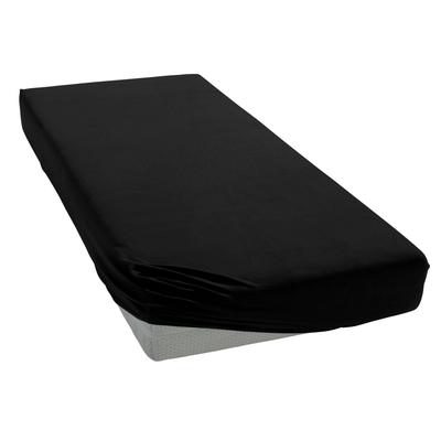 Spannbettlaken BELLANA "Zwirn-Elasthan deluxe in Gr. 90x200, 140x200 oder 180x200 cm", schwarz, B:140-160cm L:200-220cm, Jersey, Obermaterial: 97% Baumwolle, 3% Elasthan, Laken, aus Baumwolle, für Matratzen bis 35 cm Höhe, Bettlaken, Spannbetttuch Image