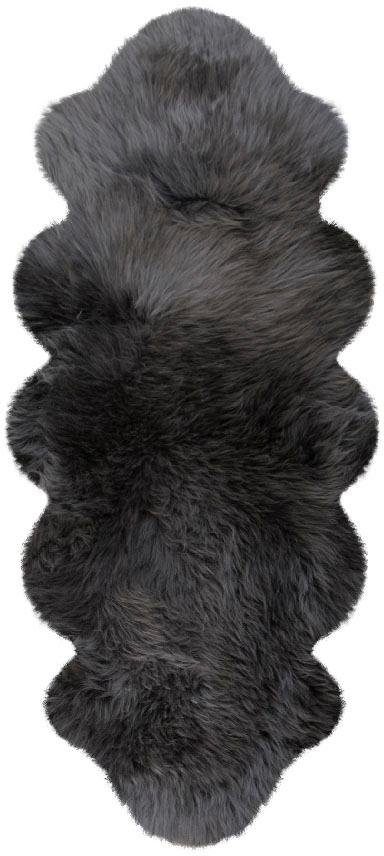 Fellteppich HEITMANN FELLE "Doppel-Lammfell - Premium Qualität" Gr. 41, grau (anthrazit), B:62cm H:70mm L:175cm, Lammfell, Teppiche, echtes Austral. Lammfell, besonders weich, auch ideal als Bettvorleger Image