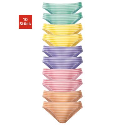 Bikinislip VIVANCE, Kinder, Gr. 176, bunt (gestreift), Jersey, Obermaterial: 95% Baumwolle, 5% Elasthan, gestreift, Unterhosen Slip, schöner Basicartikel in tollen Farben - passend für jeden Tag Image