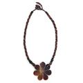 Kette mit Anhänger "Kaja", Damen, Gr. one size, Zamak, schwarz, COLLEZIONE ALESSANDRO, Basic, Halsketten, mit echtem Muschel Anhänger in Blütenform