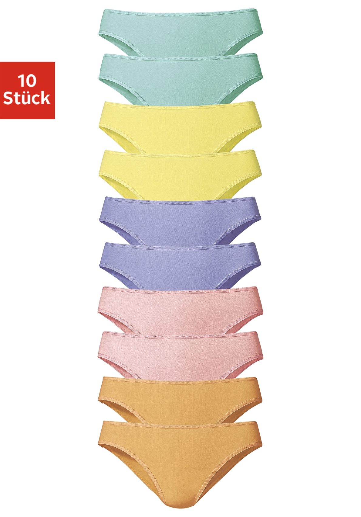 Bikinislip VIVANCE, Kinder, Gr. 182, bunt, Jersey, Obermaterial: 95% Baumwolle, 5% Elasthan, unifarben, Unterhosen Slip, schöner Basicartikel in tollen Farben - passend für jeden Tag Image