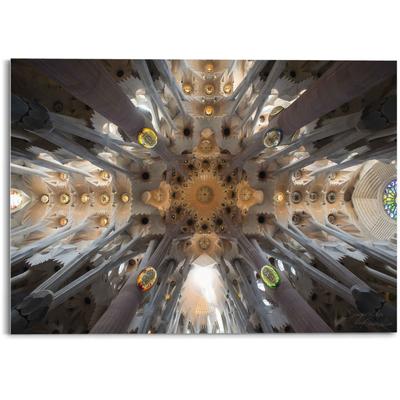 Glasbild REINDERS "Glasbild Sagrada Familia Sara Franqui - Fotografie Kunst" Bilder Gr. B/H: 70 cm x 50 cm, Kirche, 1 St., bunt (mehrfarbig) Glasbilder