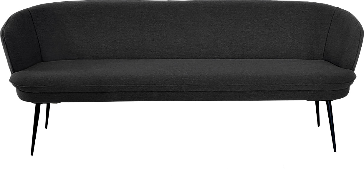 Polsterbank K+W KOMFORT & WOHNEN "ZOOM", grau (anthrazit 88), B:222cm H:87cm T:66cm, Sitzbänke, 3-Sitzer Polsterbank mit dekorativen Keder