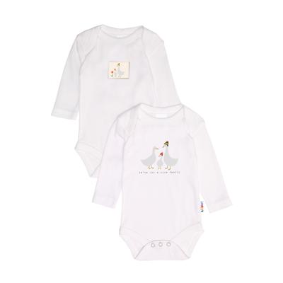 Body LILIPUT "Nice family" Gr. 50/56, EURO-Größen, weiß Baby Bodies im 2er-Pack mit niedlichem Frontprint