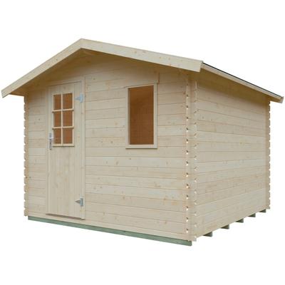 Gartenhaus KIEHN-HOLZ "Mellenberg 3", beige (naturbelassen), Fußboden im Gartenhaus, ohne Dacheindeckung, Holzwerkstoff, Gartenhäuser Image