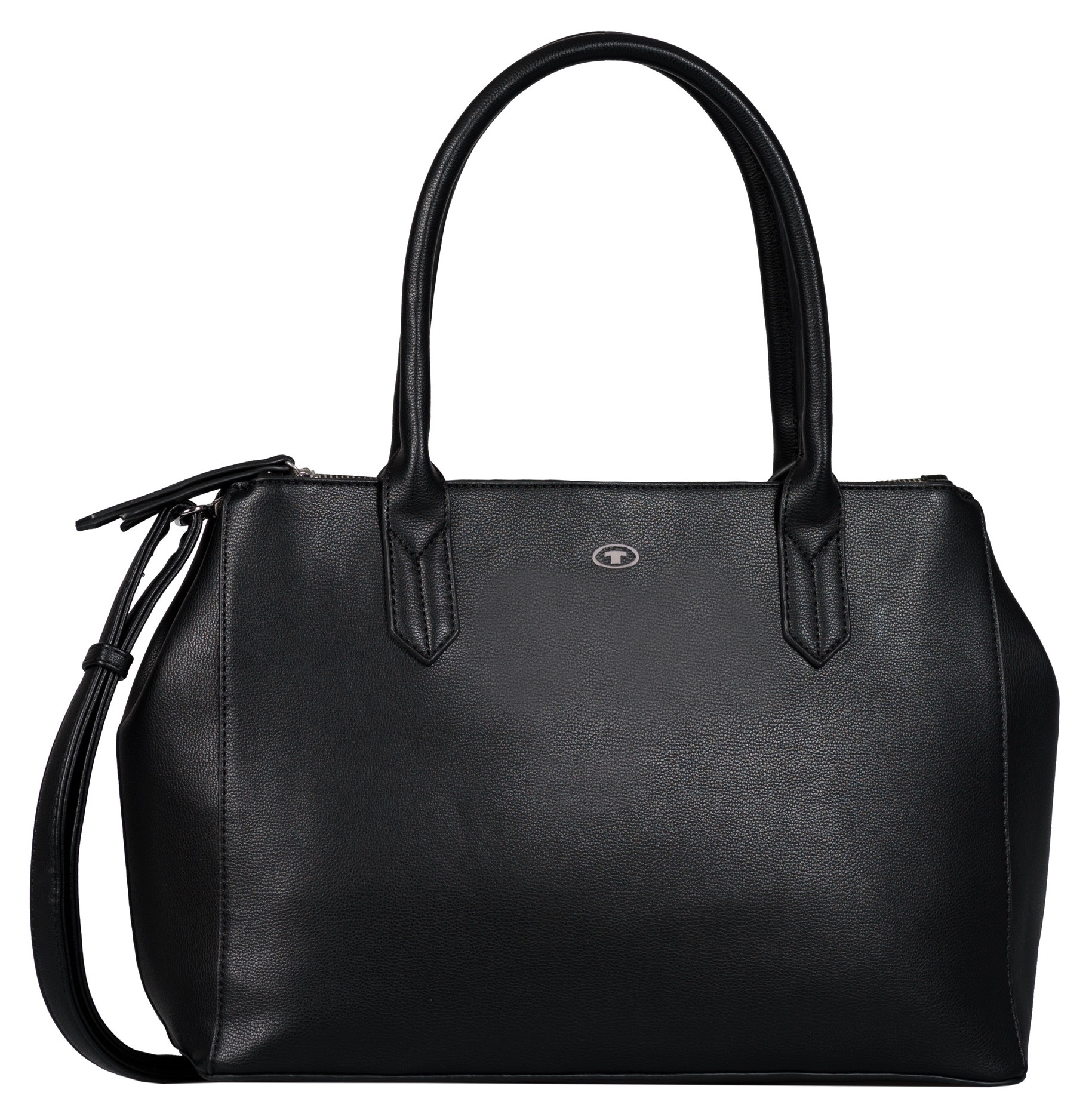 Shopper TOM TAILOR "Roma", Damen, Gr. B/H/T: 36cm x 27cm x 14cm, schwarz, Polyurethan, Polyurethan (PU), clean, gepflegt, unifarben, Taschen Shopper, aus fein genarbtem Lederimitat, modisch schlicht