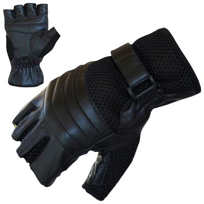 Motorradhandschuhe PROANTI Handschuhe Gr. XXL, schwarz fingerlose Chopper-Handschuhe aus Leder