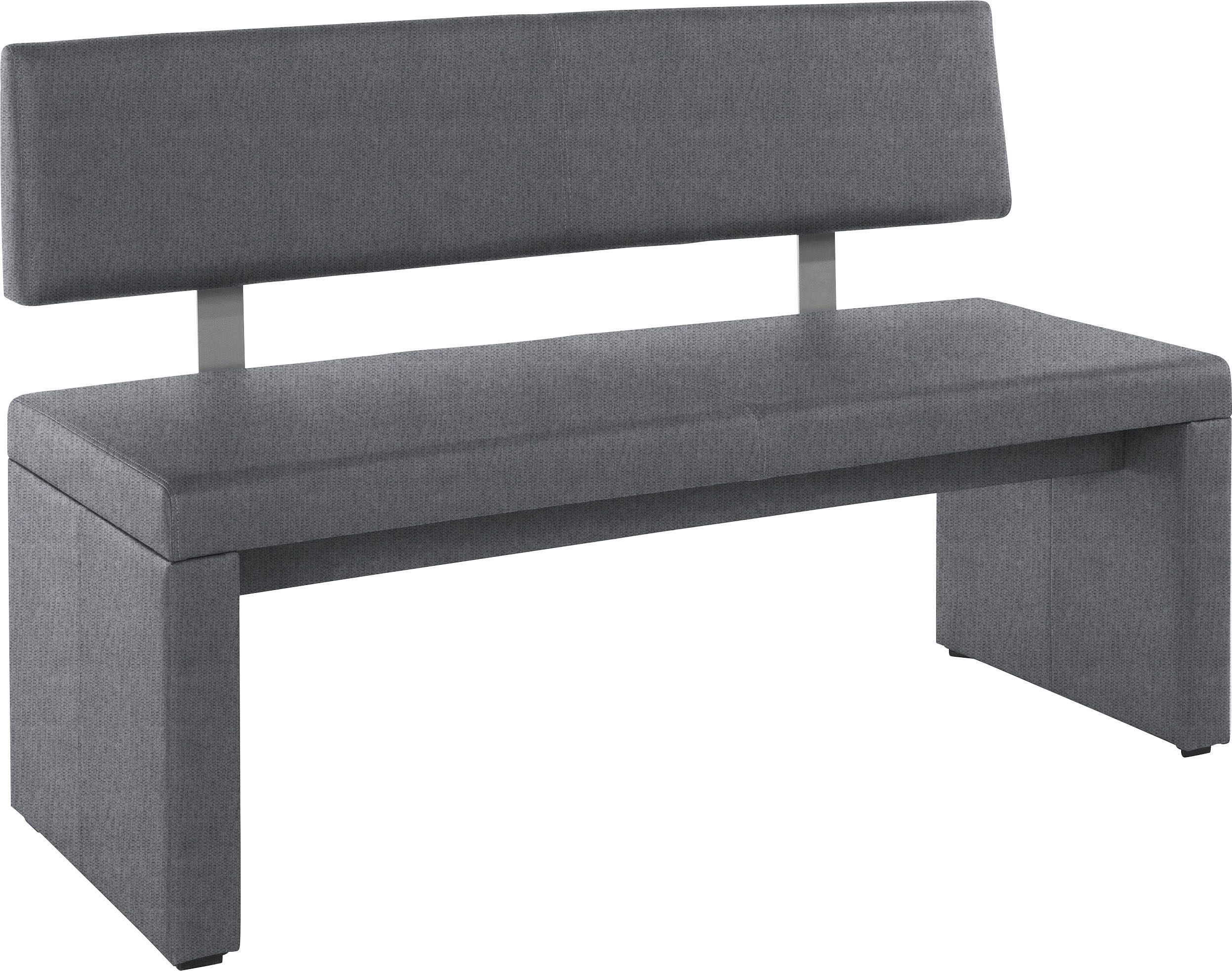 Sitzbank HOME AFFAIRE "Charissa", grau (dunkelgrau (fantasy 8201), dunkelgrau (fantasy 8201)), B:180cm H:90cm T:53cm, Holzwerkstoff, Massivholz, Sitzbänke, Essbank Polsterbank Sitzbank, mit Lehne, Breite 140, 160 oder 180 cm