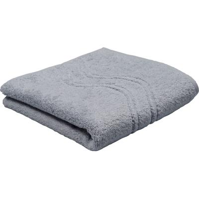 Duschtuch ROSS "Cashmere feeling", grau (silbergrau), B:75cm L:140cm, Frottier, Baumwolle, Handtücher (Packung), 100% Baumwolle, mit Wellen-Bordüre, große Farbauswahl Image