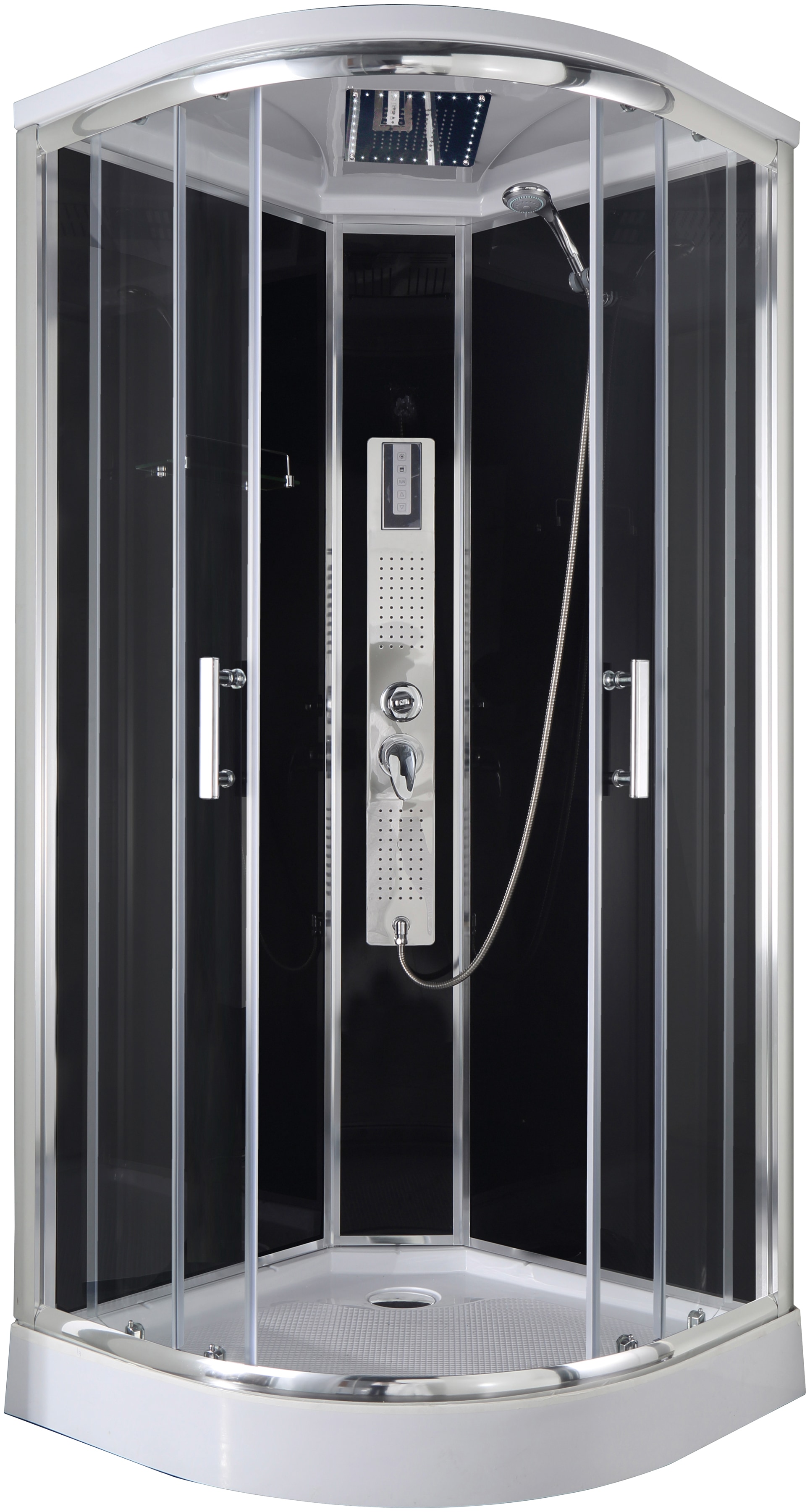 Komplettdusche SANOTECHNIK "Trend 1", grau (chromfarben), B:90cm H:215cm T:90cm, Duschkabinen, mit Beleuchtung