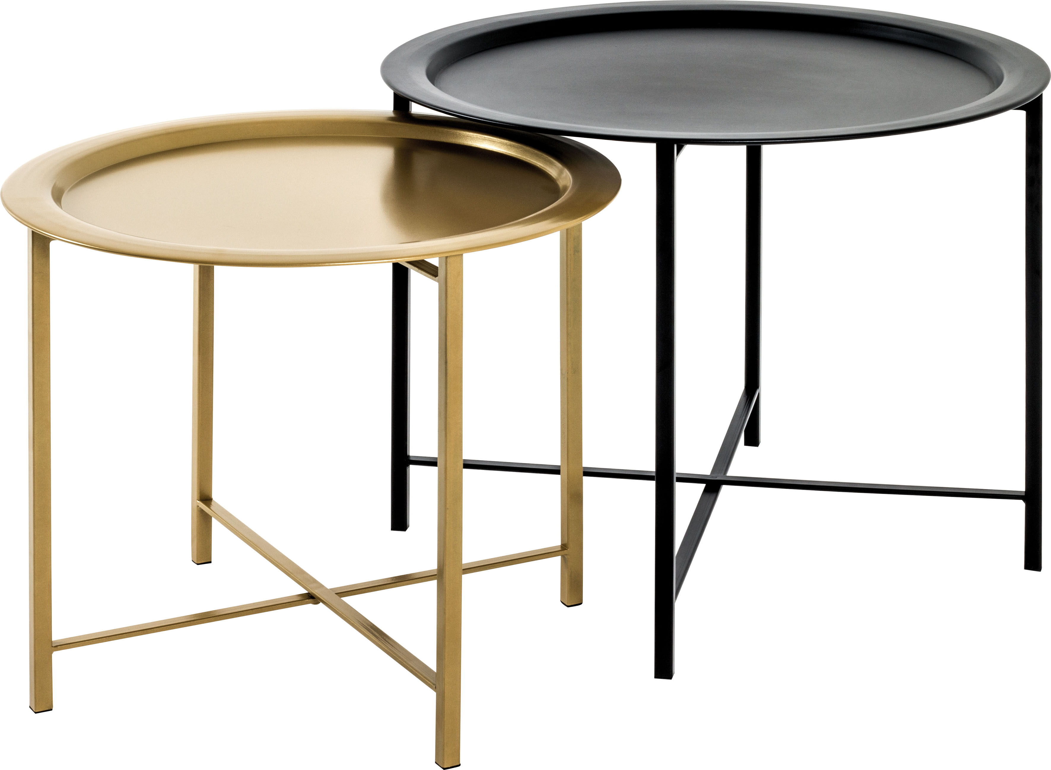 Satztisch HAKU, schwarz (schwarz, gold, schwarz, gold, schwarz, gold), Tische