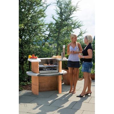 Holzkohlegrill BUSCHBECK "Grillbar Rica", orange (terrakotta, weiß), B:110cm H:93cm T:65cm, Grills, BxTxH: 110x65x93 cm Image