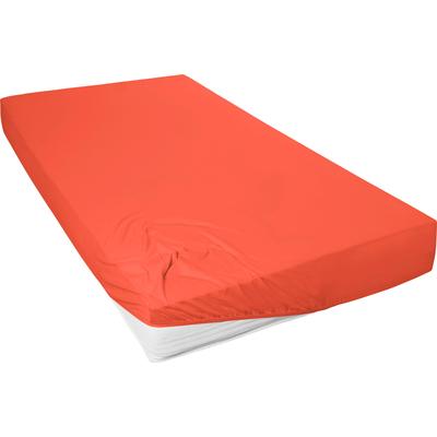 Spannbettlaken PRIMERA "Mako-Feinjersey Spannbetttuch", orange, B:180-200cm L:200cm, Mako-Jersey, Obermaterial: 100% Baumwolle, Laken, Geeignet für Standardmatratzen bis 22 cm, 100% Baumwolle Image