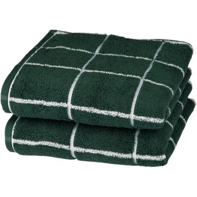 Handtuch ROSS "Cashmere Überkaro", grün (moosgrün), B:50cm L:100cm, Frottier, Obermaterial: 100% Baumwolle, Handtücher (Packung), in modischen Farben Image