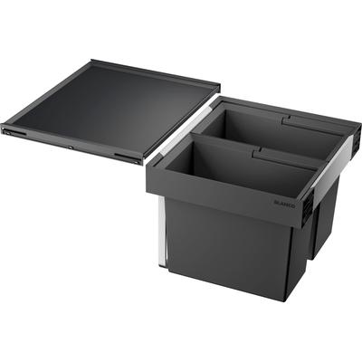 Mülltrennsystem BLANCO "Flexon II 50/2", schwarz, B:40cm H:37cm T:46cm, Kunststoff, Mülleimer, Kunststoff, Stahlblech, 500 mm Untermass Image