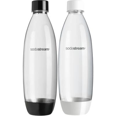 SodaStream Wassersprudler Flasche, (Set, 2 tlg.), passend für den Easy schwarz-weiß Flasche Sodastream Küchenkleingeräte Haushaltsgeräte