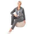 Hausanzug PLANTIER Gr. 20/21, grau (anthrazit, gemustert) Damen Homewear-Sets Hausanzüge