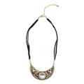 Kette mit Anhänger "Nora", Damen, Gr. one size, Metall, schwarz, COLLEZIONE ALESSANDRO, Basic, Halsketten, Kette mit Anhänger in Halbmond Form