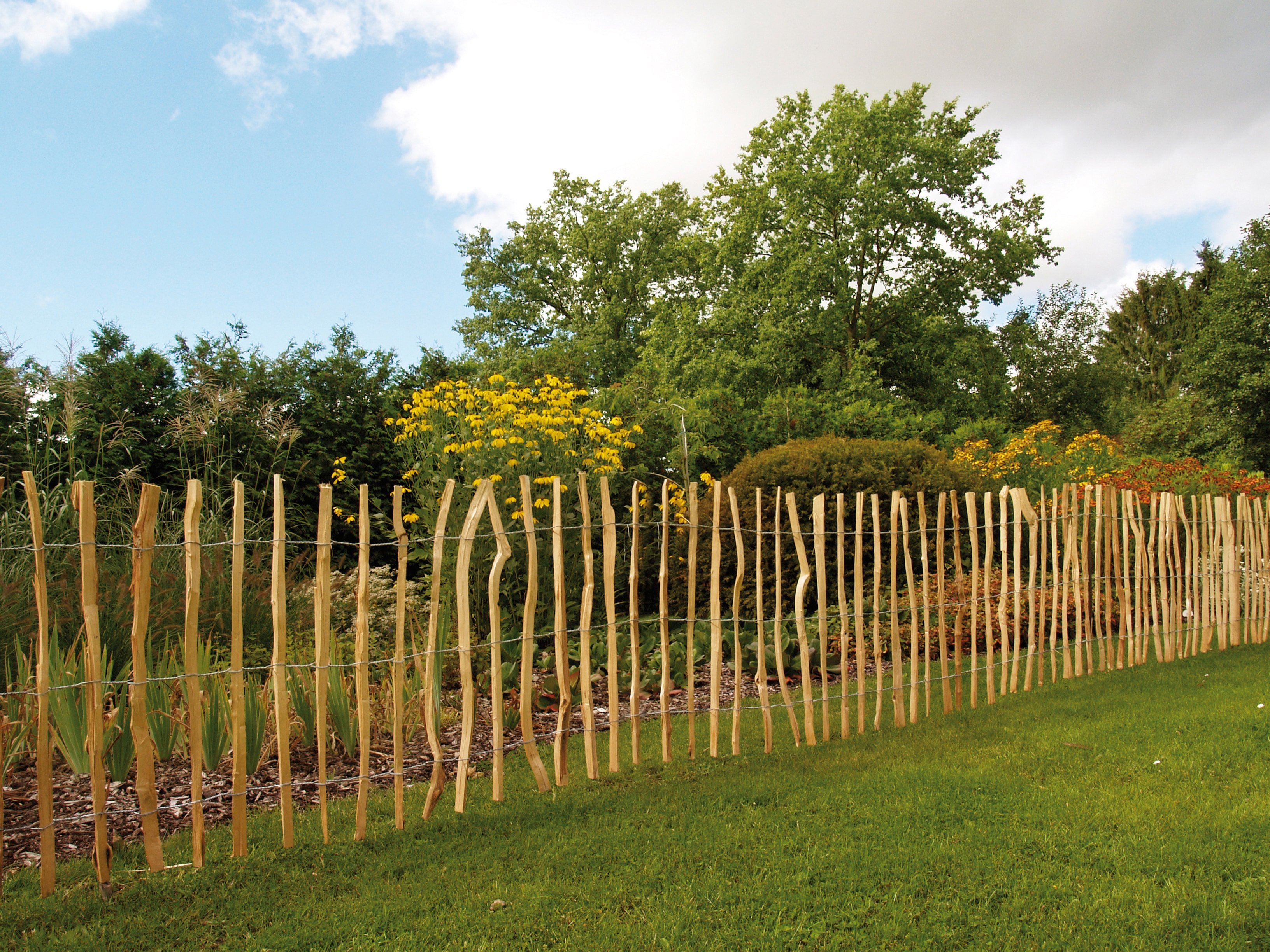 Staketenzaun KIEHN-HOLZ, beige (natur), H:90cm, Polyvinylchlorid (PVC), Zaunelemente, LxH: 500x90 cm