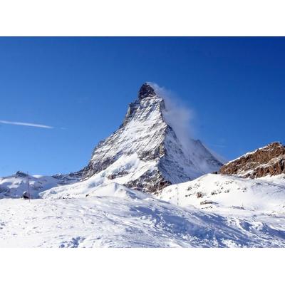 Fototapete PAPERMOON "Schneeberg", bunt, B:5,00m L:2,80m, Vlies, Tapeten Image
