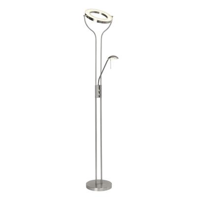 BRILLIANT Deckenfluter "Demian", grau (eisen, chrom), H: 191cm, Lampen, LED Stehlampe Lesearm eisen/chrom Image