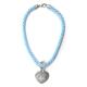 Collier ALLGÄU REBELL "Franzi" Gr. one size, Te x til, blau (hellblau) Damen Halsketten Colliers