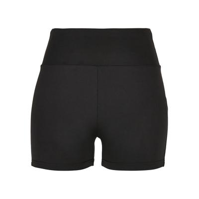 Stoffhose URBAN CLASSICS "Urban Classics Damen Ladies High Waist Short Cycle Hot Pants", Damen, Gr. 5XL, US-Größen, schwarz, 77% Polyester, 23% Elasthan, unifarben, skinny fit, Hosen Image