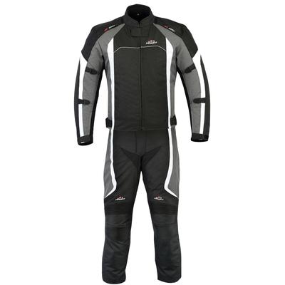 Motorradkombi PROANTI Overalls Gr. L, N-Gr, weiß (schwarz-grau-weiß) wasserdicht