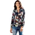 Blusenshirt LINEA TESINI BY HEINE "Shirtbluse" Gr. 40, blau (dunkelblau) Damen Shirts V-Shirts