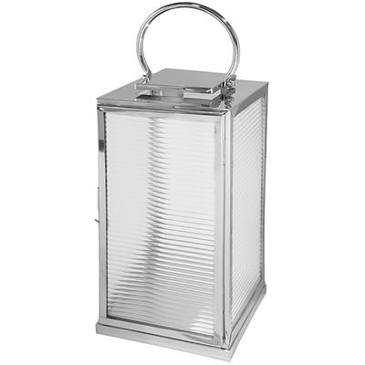 Kerzenlaterne FINK "MALAGA", silber (silberfarben), H:58,00cm Ø:30,00cm, Metall, Kerzenhalter, mit bruchsicherem Glas Image