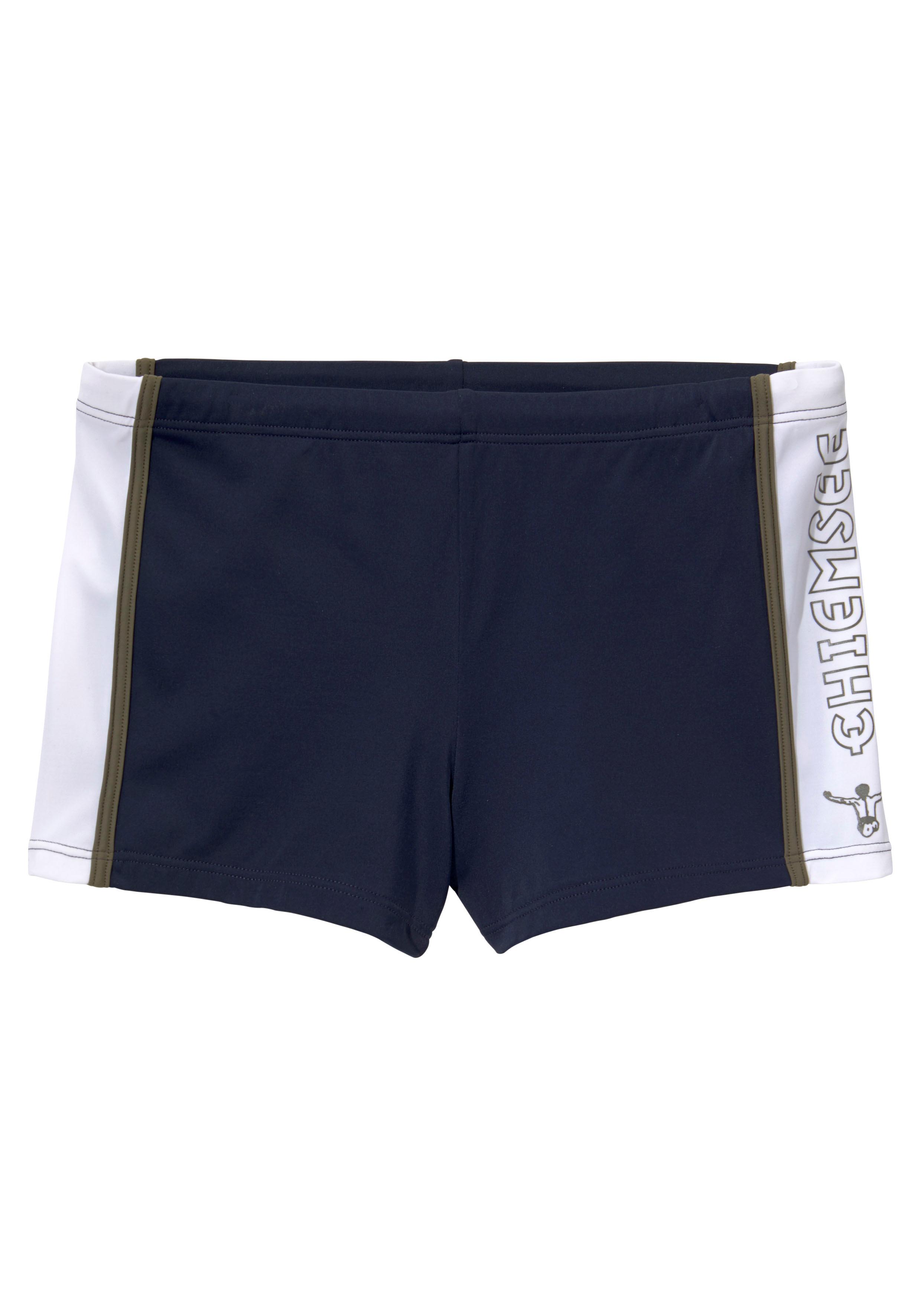 Boxer-Badehose CHIEMSEE, Herren, Gr. 4, N-Gr, blau (marine), Polyamid, kontrastfarbene Details, Badehosen, mit Kontrasteinsätzen Image